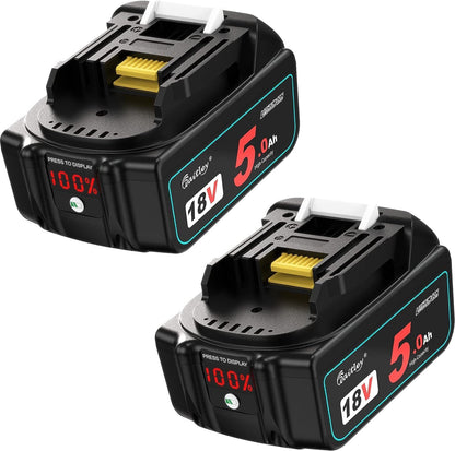 2X Waitley BL1850B 18V 5Ah Ersatzakku für Makita BL1830 BL1840 BL1850 BL1815 194205-3 LXT-400