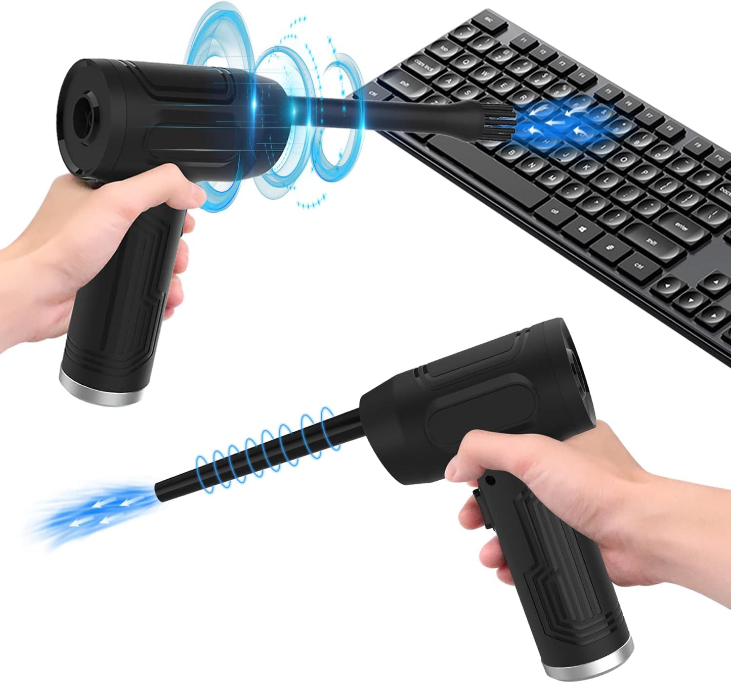 Woowind   Elektrische Staubgebläse 50000RPM Druckluftspray PC Reinigung, USB , Air Duster, Schwarz