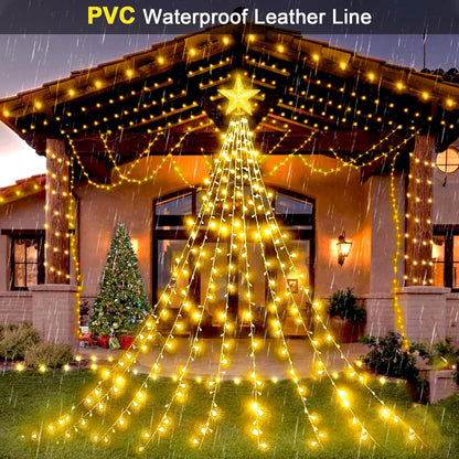 Briquet LED pour le réveillon de Noël, 9 x 2 m, USB, avec 193 LED, 8 modes d'éclairage (blanc chaud) [Classe énergétique D]