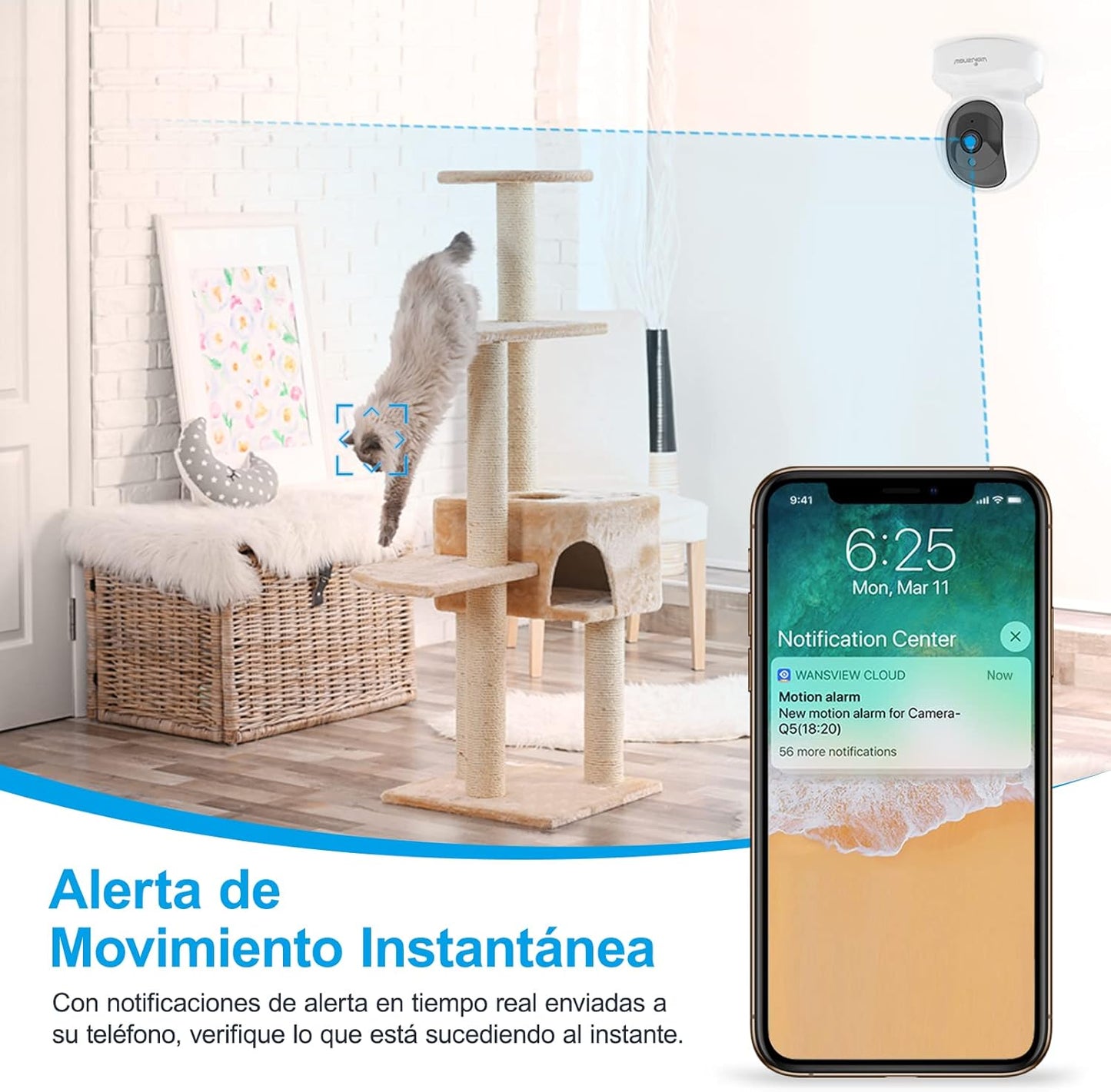 Wansview Q5 2K Überwachungskamera WLAN 2.4Ghz WiFi mit 2-Wege-Audio, Nachtsicht (2 in pack)