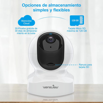 Wansview Q5 2K Überwachungskamera WLAN 2.4Ghz WiFi mit 2-Wege-Audio, Nachtsicht (2 in pack)