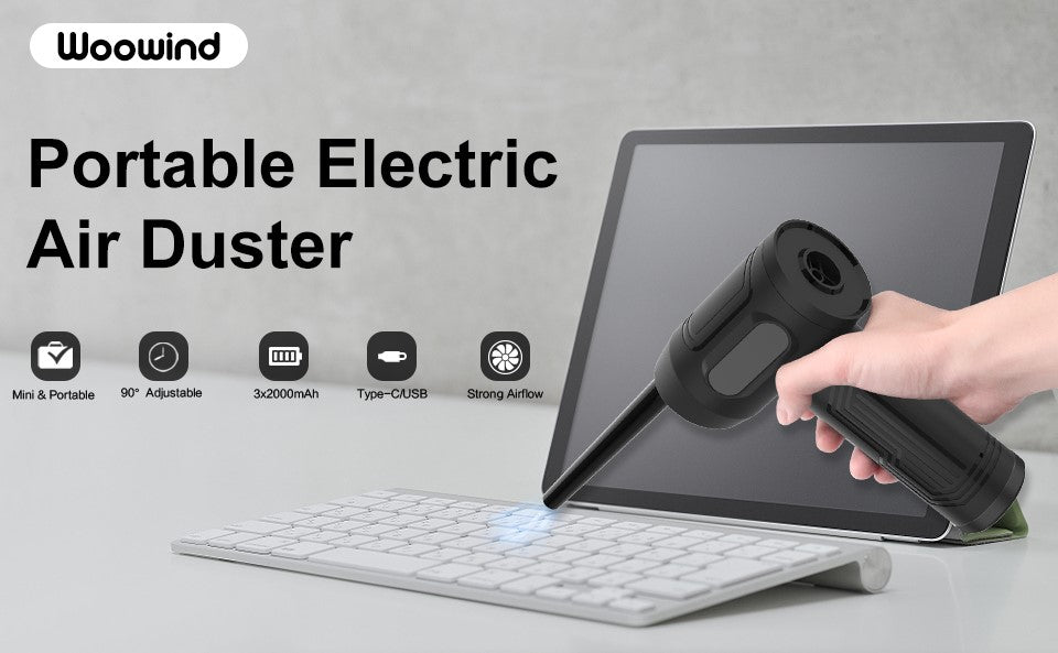 Woowind   Elektrische Staubgebläse 50000RPM Druckluftspray PC Reinigung, USB , Air Duster, Schwarz