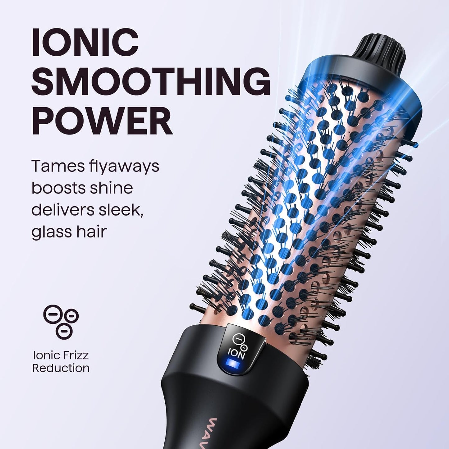 Wavytalk Blowout Boost Thermobürste, 3,8 cm Rundbürste Lockenstab Keramik Ionen 5 Temp.