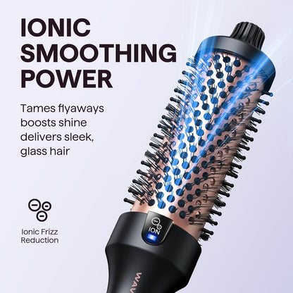 Wavytalk Blowout Boost Thermobürste, 3,8 cm Rundbürste Lockenstab Keramik Ionen 5 Temp.