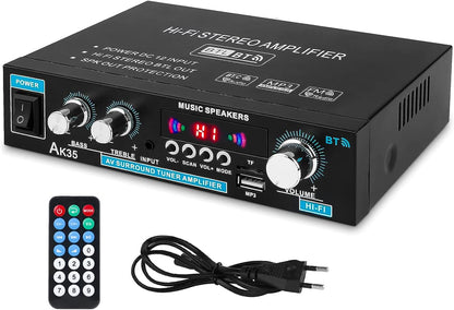 Bluetooth Mini Verstärker mit Netzteil, 2.0 Kanal 600 Watt Home Audio