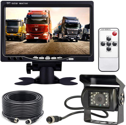 Rückfahrkamera, 4-polig, 12 V bis 24 V, 18 LEDs, IR-Nachtsicht, wasserdicht für Wohnmobil, Bus, LKW, Anhänger