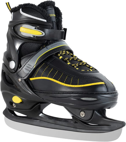 XIUWOUG Verstellbare Schlittschuhe  Edelstahlkufen Eishockey Skates, L(38-41)