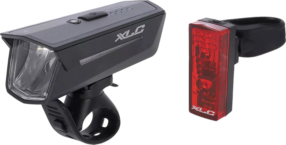 XLC LED Akku Beleuchtungsset / Lichtset Proxima Pro Plus CL-S25+ mit StVZO für alle Räder (1 Set)