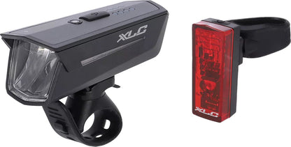 XLC LED Akku Beleuchtungsset / Lichtset Proxima Pro Plus CL-S25+ mit StVZO für alle Räder (1 Set)