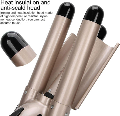 3-Fass 80-210 ℃ Elektrischer Haar-Crimper Haar-Weller Big Wave Locking Stab für Einzelhaar-Styling