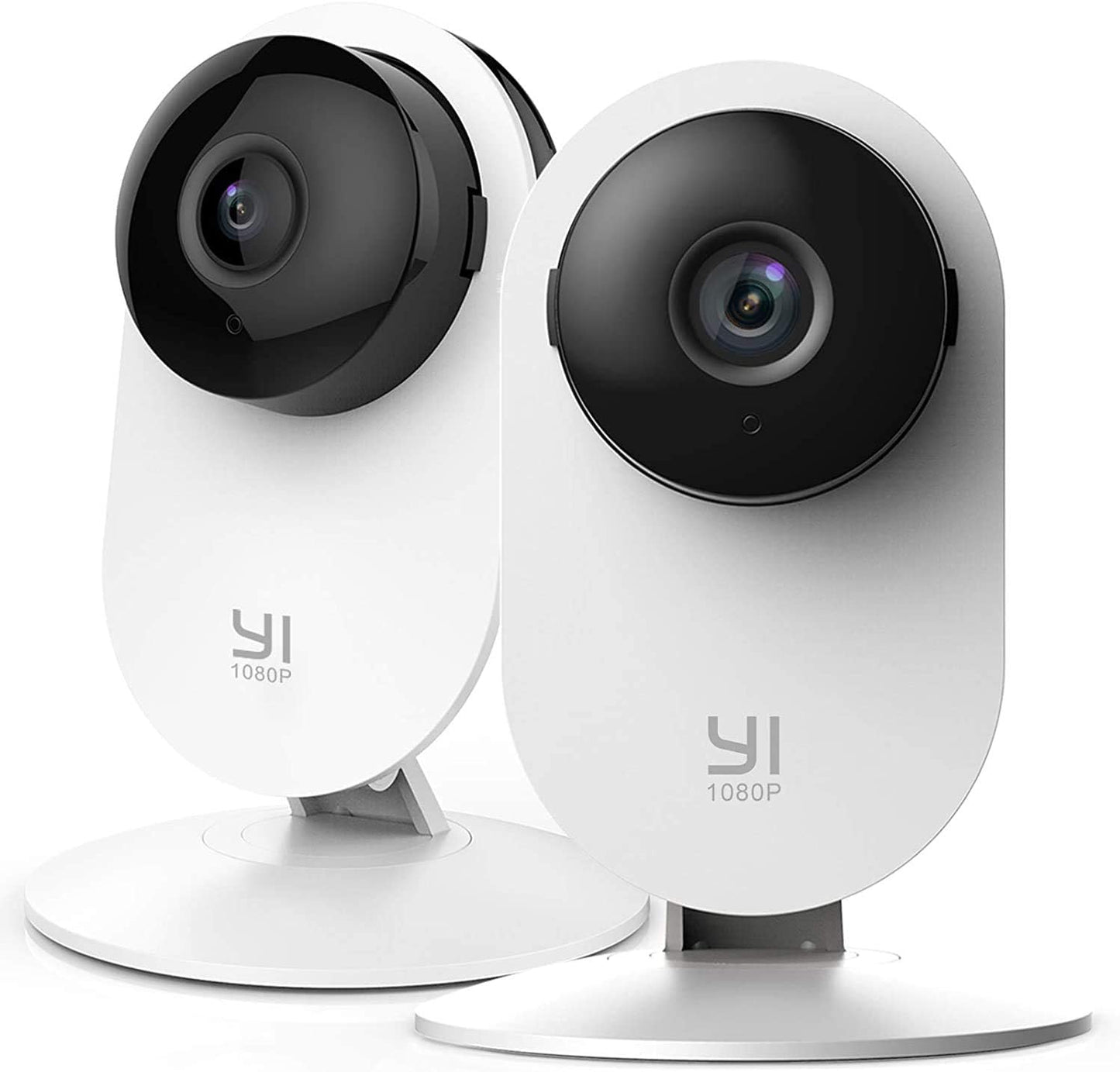 YI 2-teilige Sicherheits-Heimkamera, 1080p 2,4 G WiFi Smart Indoor IP-Kamera mit Nachtsicht, 2-Wege-Audio, KI-Menschenerkennung in der Telefon-App, Kamera für Haustiere, Katzen und Hunde, Funktionen mit Alexa und Google