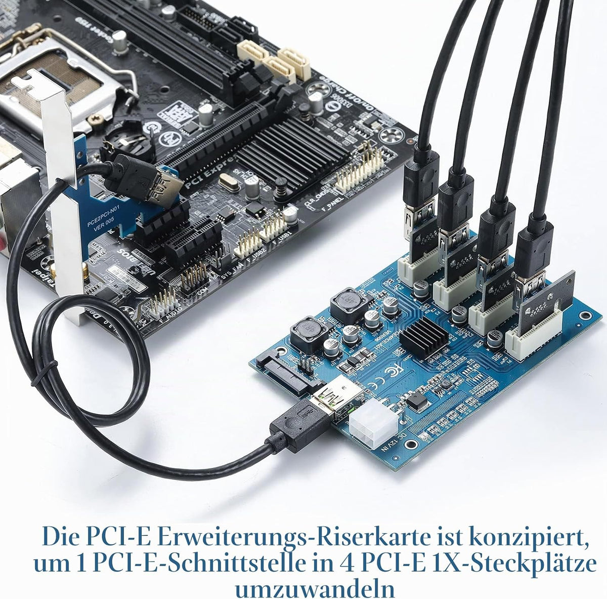 YABOANG PCI-E 1X bis 4 PCI-E 1X-Steckplätze, PCI Express Multiplier Riser Card Bitcoin Miner Device