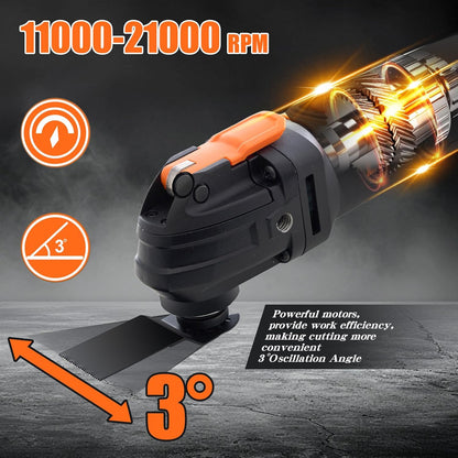 YIQIYIBO Multifunktionswerkzeug, 300W Oszillationswerkzeug Oszillierer mit 6 Drehzahl 1100-21000 RPM