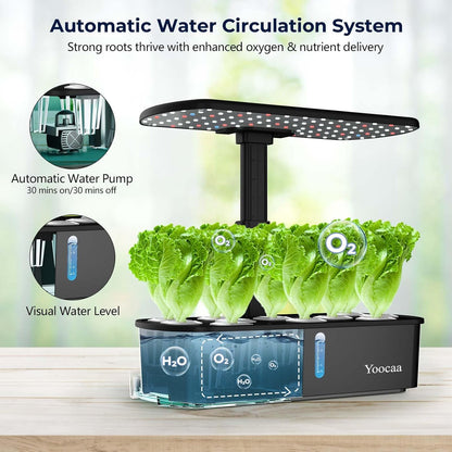 Yoocaa Hydroponisches Anzuchtsystem für 12 Pflanzen Indoor-Kräutergarten mit Timer