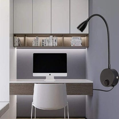 Youngine 3W Leselampe am Bett, Flexible 3W LED mit Schalter und Stecker,(Schwarz-warmes Weiß) 
