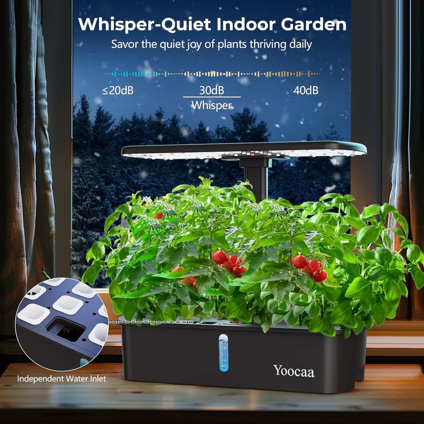 Yoocaa Hydroponisches Anzuchtsystem für 12 Pflanzen Indoor-Kräutergarten mit Timer