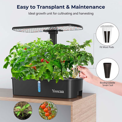 Yoocaa Hydroponisches Anzuchtsystem für 12 Pflanzen Indoor-Kräutergarten mit Timer