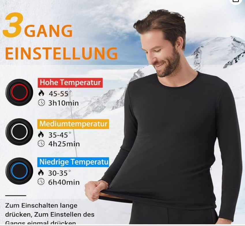Herren Winter Beheizbare Kleidung: mit 2 Powerbank 42 Zonen Beheizte 3 Gang