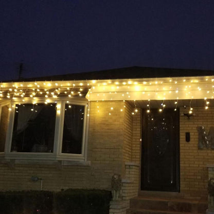 YASENN 300 LED-Lichterkette im Eiszapfen-Stil, 75 m, Aktualisierbar, 8 Beleuchtungsmodi mit Timer, Eiszapfen-Lichter für Zuhause,