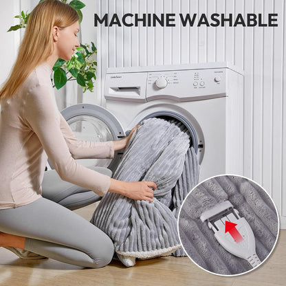 YDW Wärmedecke Heizdecke mit Abschaltautomatik - 200x180 cm Waschbar Grau