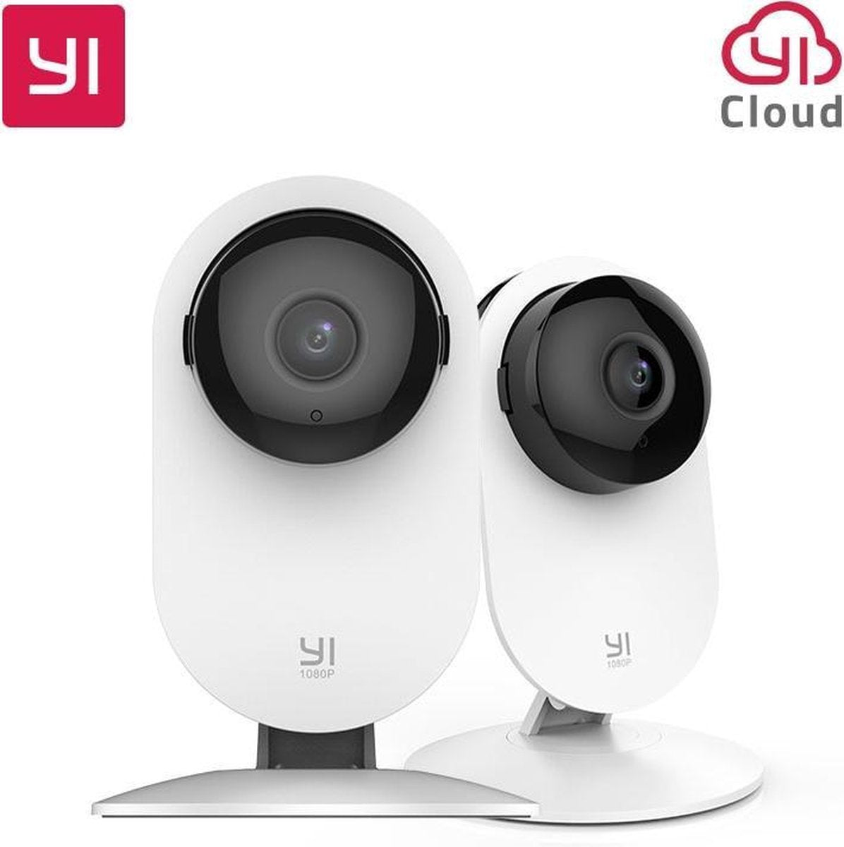 YI 2 Stück Sicherheits-Heimkamera, 1080p 2,4 G WiFi Smart Indoor IP-Kamera mit Nachtsicht, 2-Wege-Audio, KI-Menschenerkennung in der Telefon-App, Kamera für Haustiere, Katzen und Hunde, funktioniert mit Alexa und Google