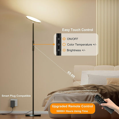 LED Stehlampe Deckenfluter, 3600LM 36W Super Hell Dimmbar Stehlampe Wohnzimmer 2700K-6500K