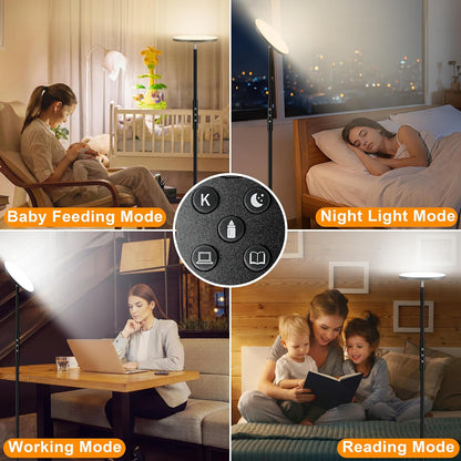 LED Stehlampe Deckenfluter, 3600LM 36W Super Hell Dimmbar Stehlampe Wohnzimmer 2700K-6500K