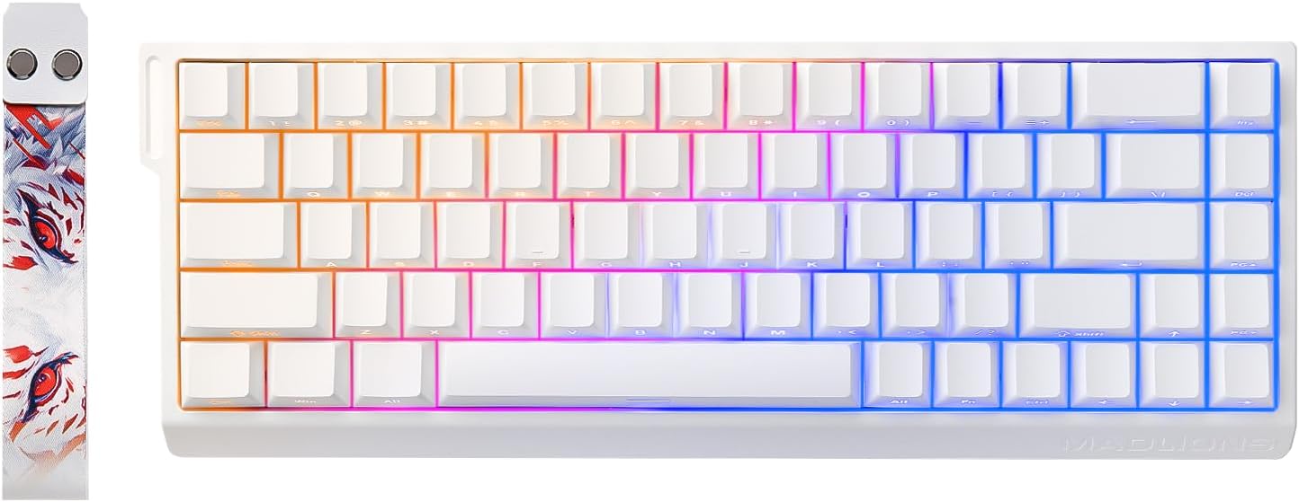 YUNZII MAD68 60% Kabelgebunden Gaming-Tastatur mit Magnet-Switches ,8000 Hz,(Weiß)