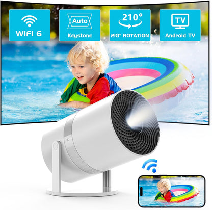 Yooyaa Mini Beamer Auto Trapezkorrektur mit Android OS, 210° Full HD 1080P,Heimkino