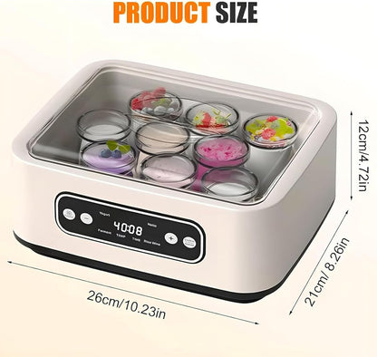 Ultimate Joghurt-Maschine, 1600 ml, automatische Joghurt-Maschine mit 9 Gläsern,