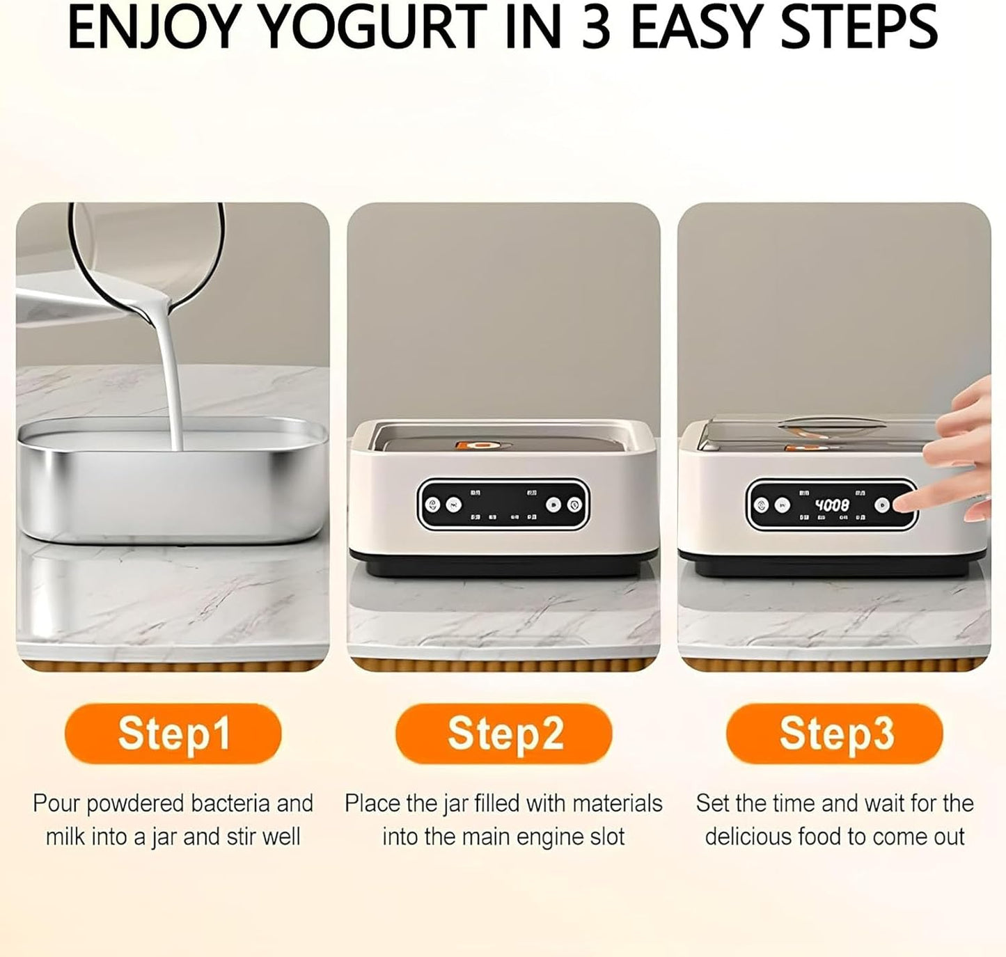 Ultimate Joghurt-Maschine, 1600 ml, automatische Joghurt-Maschine mit 9 Gläsern,