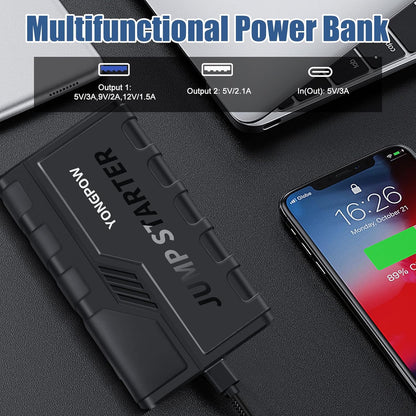 YONGPOW Starthilfe Powerbank 1200A 12V Tragbare Auto Batterie Booster Starter Powerbank