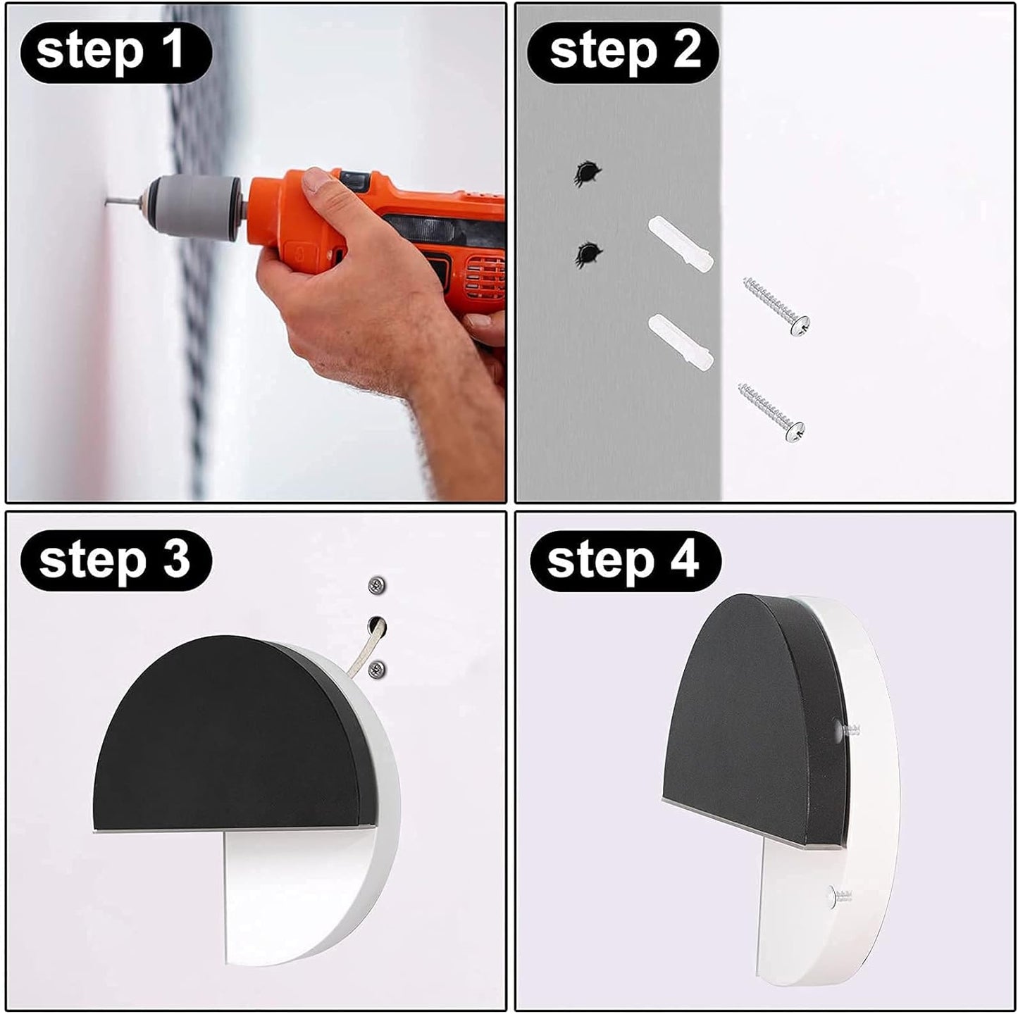 Yolovi Wandleuchte, 360° verstellbare dekorative Wandleuchte mit 8W LED, 3000K Warmweiß, moderne, kreative Art Deco-Wandleuchte in Schwarz für Wohnzimmer, Schlafzimmer, Flur