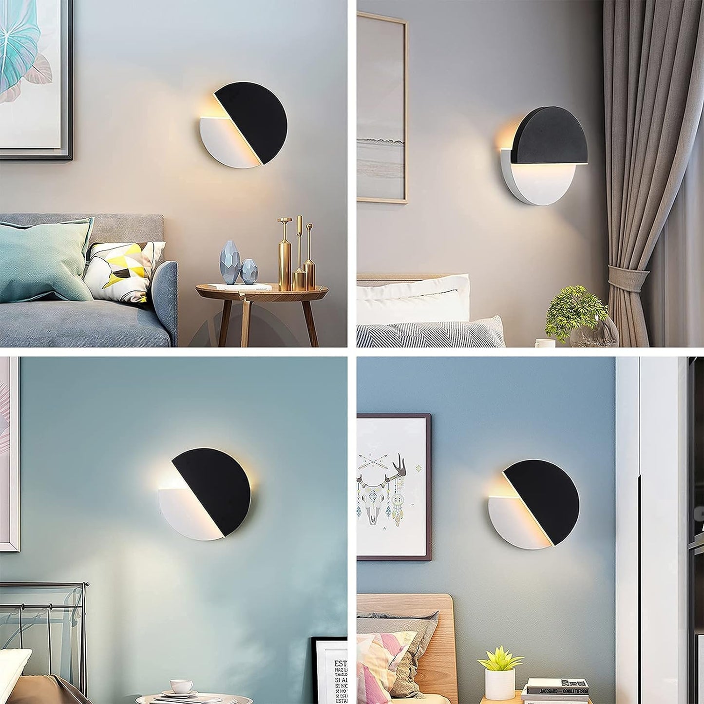 Yolovi Wandleuchte, 360° verstellbare dekorative Wandleuchte mit 8W LED, 3000K Warmweiß, moderne, kreative Art Deco-Wandleuchte in Schwarz für Wohnzimmer, Schlafzimmer, Flur
