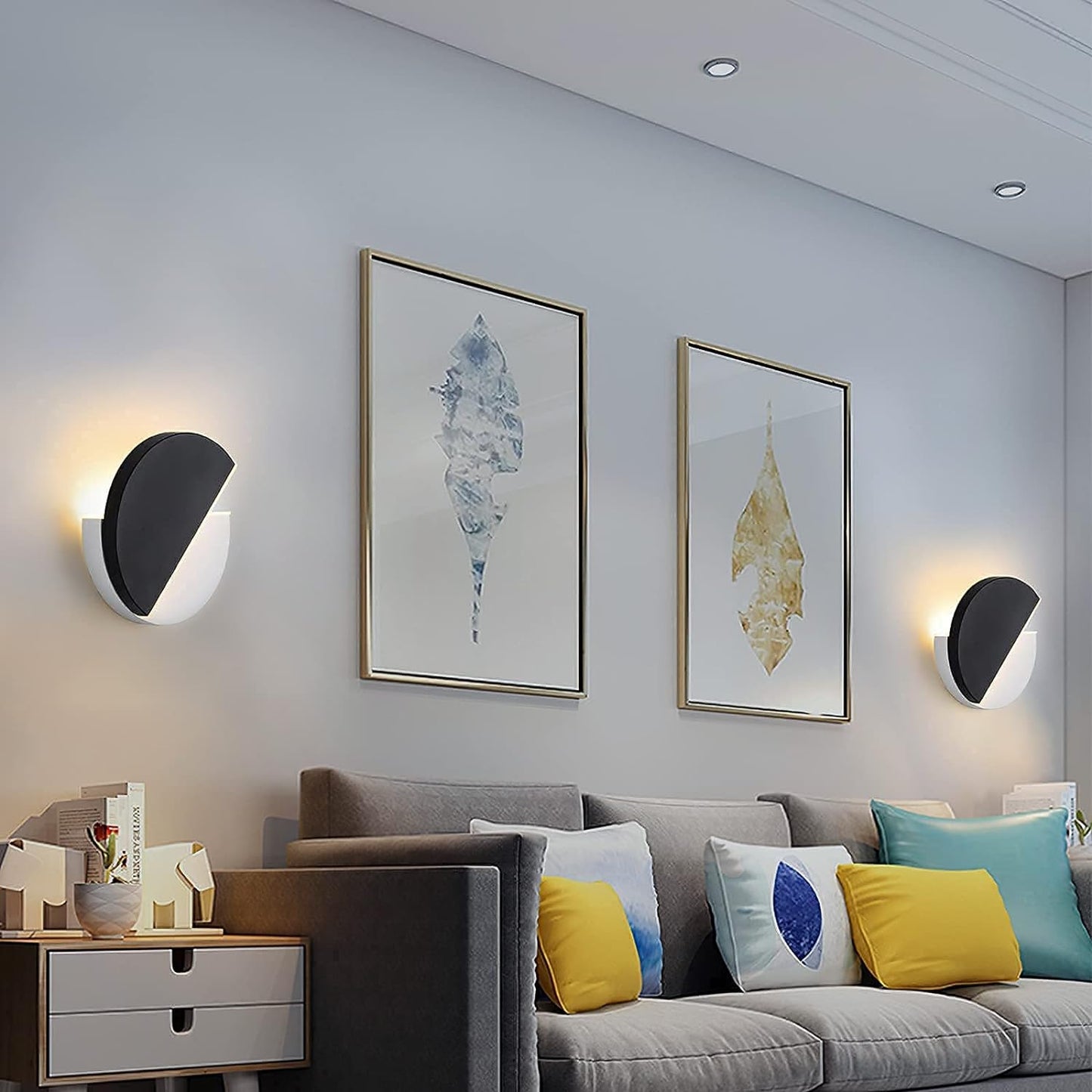 Yolovi Wandleuchte, 360° verstellbare dekorative Wandleuchte mit 8W LED, 3000K Warmweiß, moderne, kreative Art Deco-Wandleuchte in Schwarz für Wohnzimmer, Schlafzimmer, Flur