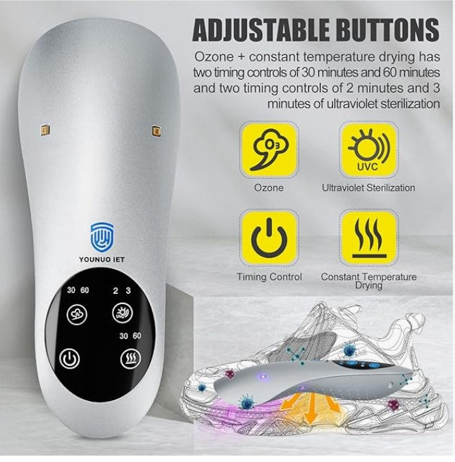 YOUNUO Schuhtrockner, Schuhauffrischer mit UV-Licht, Schuhwärmer, schnellen Desinfektion/Trocknung