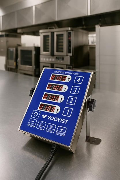 Yooyist Kommerzielle 4-Kanal-Küchentimer, digitaler Restaurant-Timer,lauter Alarm