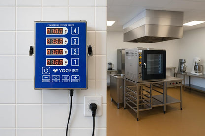 Yooyist Kommerzielle 4-Kanal-Küchentimer, digitaler Restaurant-Timer,lauter Alarm