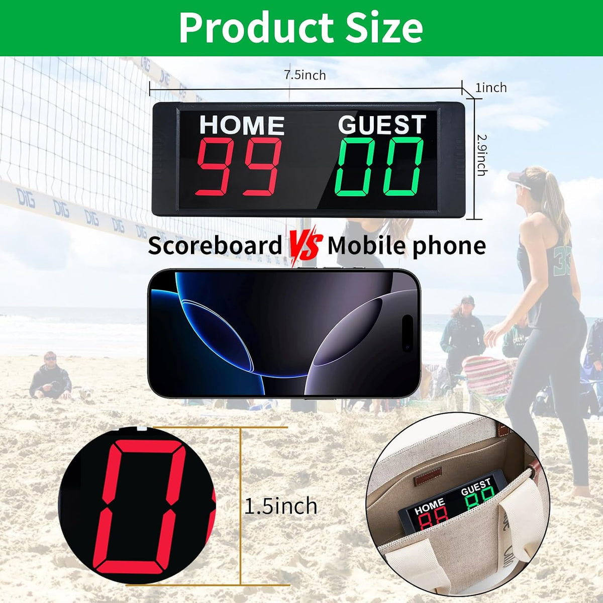 YZ Tragbare digitale Anzeigetafel scoreboard mit Fernbedienung,für Spiele, Cornhole..