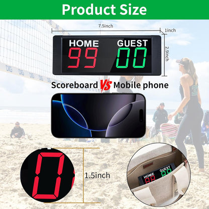 YZ Tragbare digitale Anzeigetafel scoreboard mit Fernbedienung,für Spiele, Cornhole..