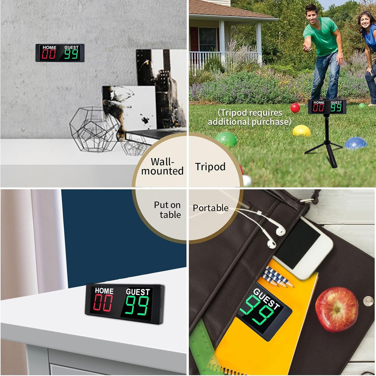 YZ Tragbare digitale Anzeigetafel scoreboard mit Fernbedienung,für Spiele, Cornhole..