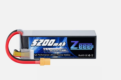 Zeee 6S 22,2V Lipo Batterie 5200mAh XT90 50C für RC Hubschrauber Flugzeug LKW