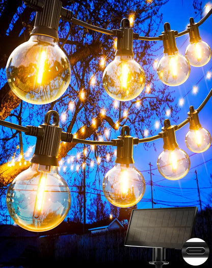 Zuske Solar Lichterkette Aussen, 15M Wasserdicht mit 25 G40 Glühbirnen