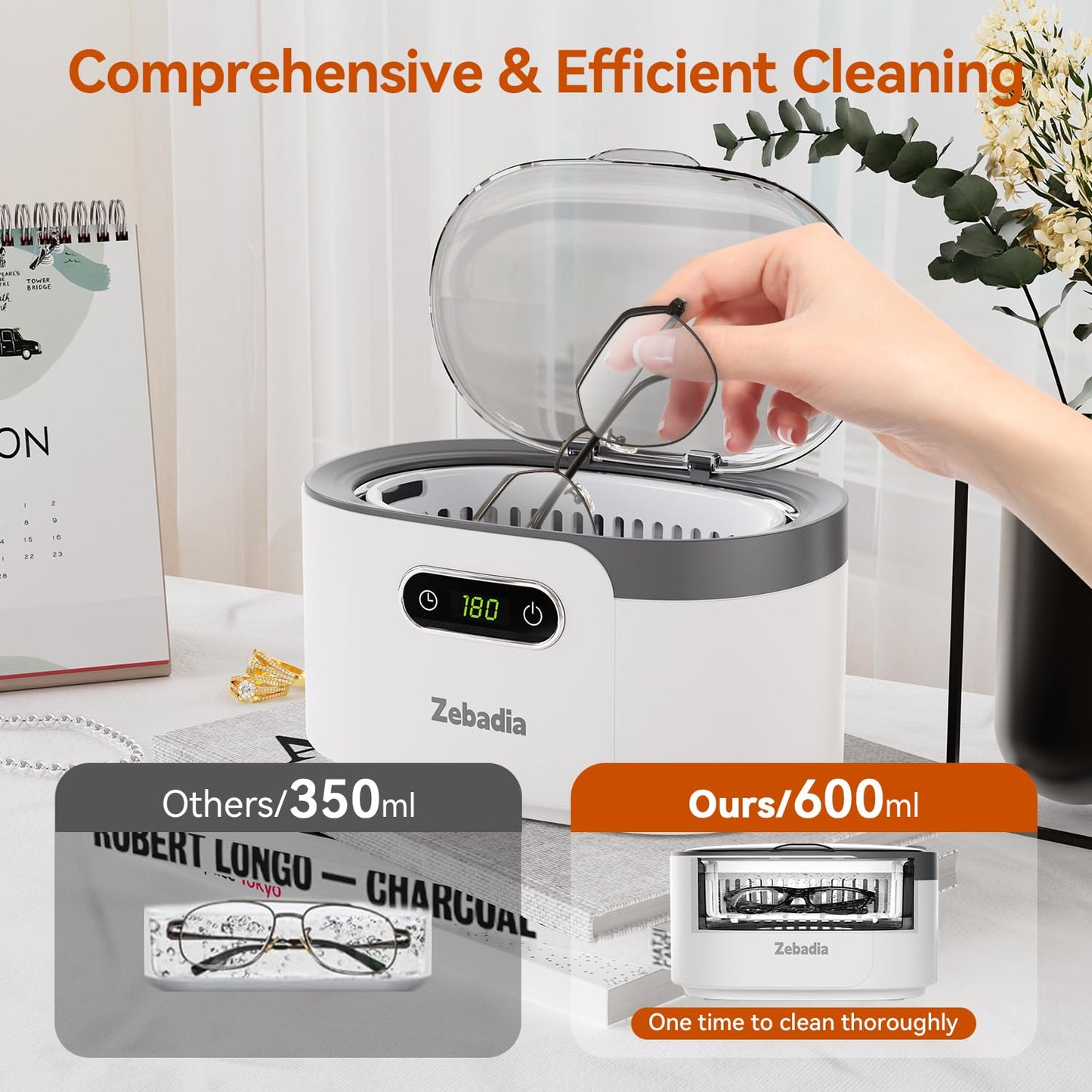 Zebadia Sonic Cleaner Schmuckreiniger: 600 ml Silber Schmuckreiniger Ultraschall-Maschine
