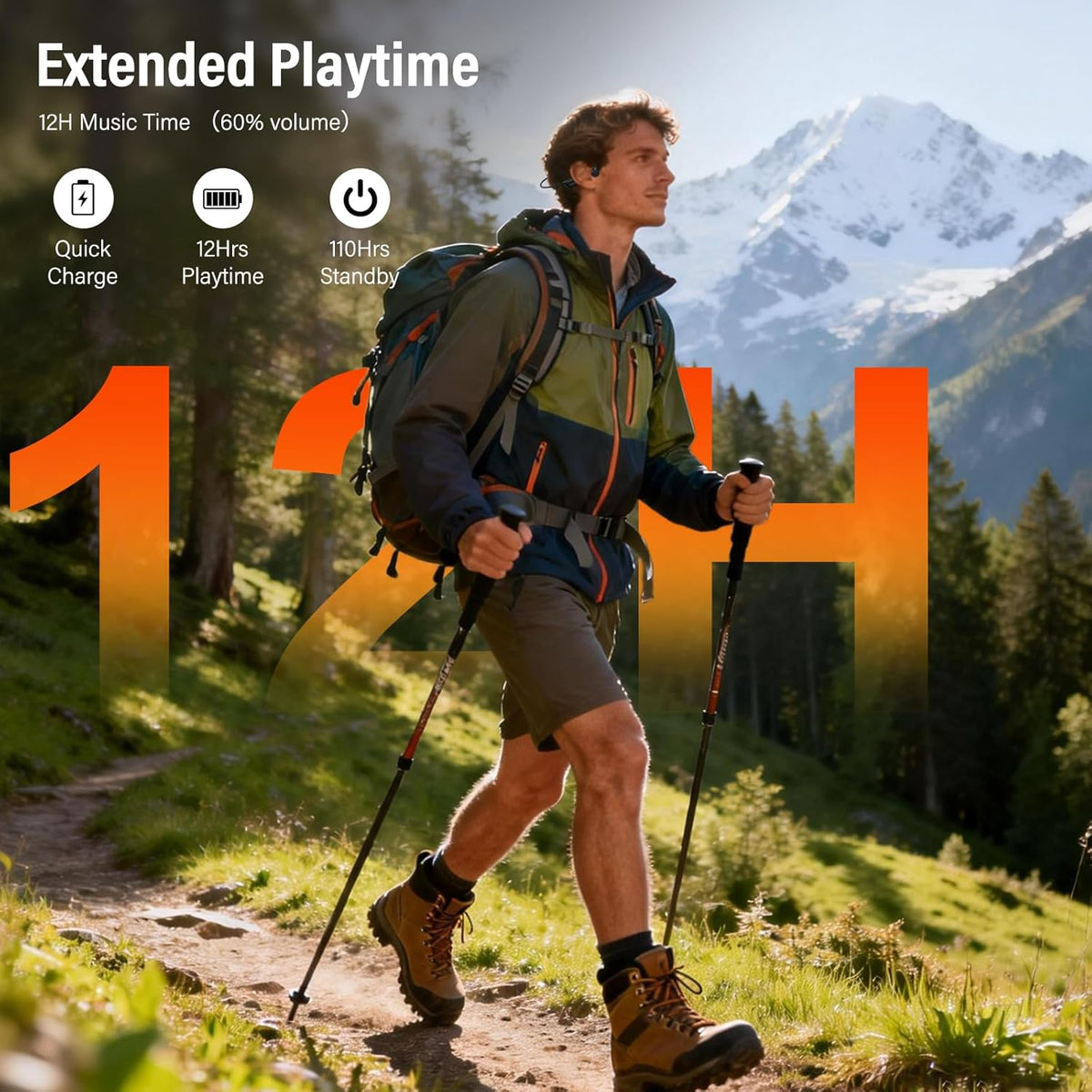 Zovimax Knochenschall Kopfhörer, Bluetooth 6.0 Open Ear IPX7 wasserdichte