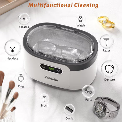 Zebadia Sonic Cleaner Schmuckreiniger: 600 ml Silber Schmuckreiniger Ultraschall-Maschine
