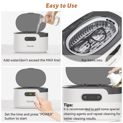 Zebadia Sonic Cleaner Schmuckreiniger: 600 ml Silber Schmuckreiniger Ultraschall-Maschine