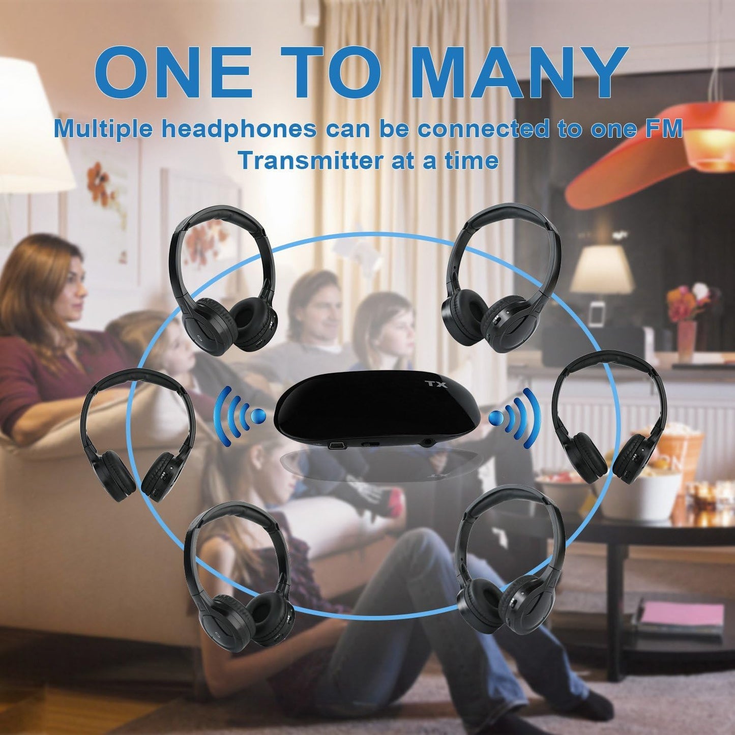 ZANCHIE Kabellose Stereo-Kopfhörer Over-Ear-Headset mit Sender