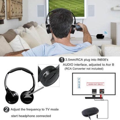 ZANCHIE Kabellose Stereo-Kopfhörer Over-Ear-Headset mit Sender