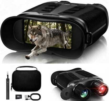 ZIMOCE 4K-Nachtsicht Ferngläser 8-facher Zoom, 36-MP-Fotos, 1000 m Reichweite, 7-stufige IR-Beleuchtung (Schwarz)